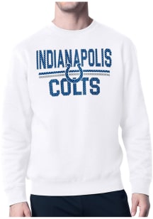 Starter Indianapolis Colts Mens White Mesh Logo Long Sleeve Crew Sweatshirt