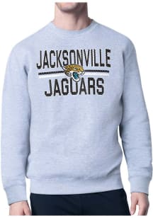 Starter Jacksonville Jaguars Mens Grey Mesh Logo Long Sleeve Crew Sweatshirt