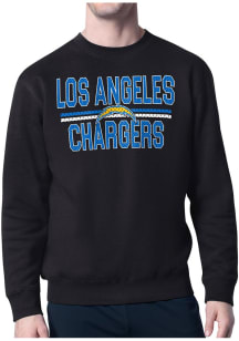 Starter Los Angeles Chargers Mens Black Mesh Logo Long Sleeve Crew Sweatshirt