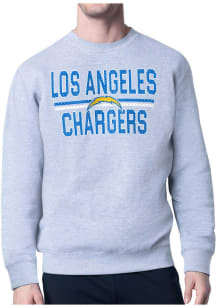 Starter Los Angeles Chargers Mens Grey Mesh Logo Long Sleeve Crew Sweatshirt