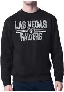 Starter Las Vegas Raiders Mens Black Mesh Logo Long Sleeve Crew Sweatshirt