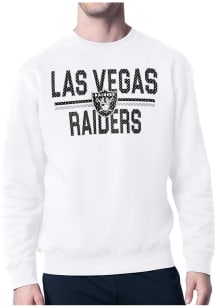 Starter Las Vegas Raiders Mens White Mesh Logo Long Sleeve Crew Sweatshirt