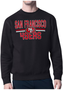 Starter San Francisco 49ers Mens Black Mesh Logo Long Sleeve Crew Sweatshirt