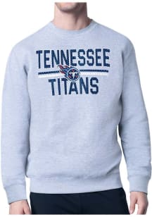 Starter Tennessee Titans Mens Grey Mesh Logo Long Sleeve Crew Sweatshirt