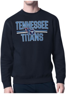 Starter Tennessee Titans Mens Navy Blue Mesh Logo Long Sleeve Crew Sweatshirt