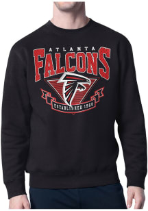 Starter Atlanta Falcons Mens Black 80s Logo Long Sleeve Crew Sweatshirt