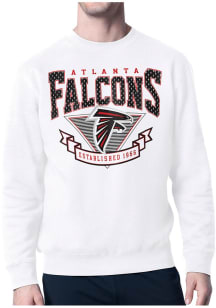 Starter Atlanta Falcons Mens White 80s Logo Long Sleeve Crew Sweatshirt