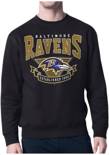 Starter Baltimore Ravens Mens Black 80s Logo Long Sleeve Crew Sweatshirt