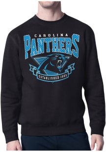 Starter Carolina Panthers Mens Black 80s Logo Long Sleeve Crew Sweatshirt