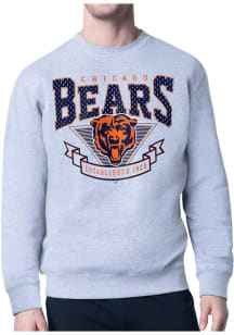 Starter Chicago Bears Mens Grey 80s Logo Long Sleeve Crew Sweatshirt