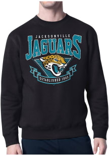 Starter Jacksonville Jaguars Mens Black 80s Logo Long Sleeve Crew Sweatshirt