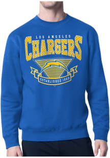 Starter Los Angeles Chargers Mens Blue 80s Logo Long Sleeve Crew Sweatshirt