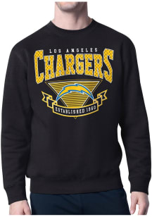 Starter Los Angeles Chargers Mens Black 80s Logo Long Sleeve Crew Sweatshirt