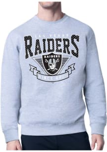 Starter Las Vegas Raiders Mens Grey 80s Logo Long Sleeve Crew Sweatshirt