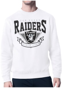 Starter Las Vegas Raiders Mens White 80s Logo Long Sleeve Crew Sweatshirt