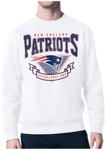 Starter New England Patriots Mens White 80s Logo Long Sleeve Crew Sweatshirt