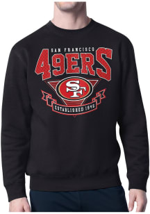 Starter San Francisco 49ers Mens Black 80s Logo Long Sleeve Crew Sweatshirt