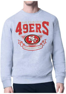 Starter San Francisco 49ers Mens Grey 80s Logo Long Sleeve Crew Sweatshirt