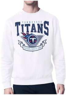 Starter Tennessee Titans Mens White 80s Logo Long Sleeve Crew Sweatshirt