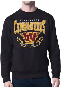 Starter Washington Commanders Mens Black 80s Logo Long Sleeve Crew Sweatshirt