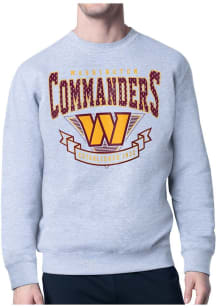 Starter Washington Commanders Mens Grey 80s Logo Long Sleeve Crew Sweatshirt