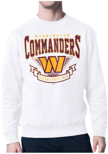 Starter Washington Commanders Mens White 80s Logo Long Sleeve Crew Sweatshirt