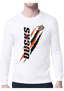 Starter Anaheim Ducks White Color Scratch Long Sleeve T Shirt