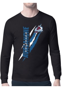 Starter Colorado Avalanche Black Color Scratch Long Sleeve T Shirt
