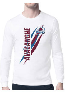 Starter Colorado Avalanche White Color Scratch Long Sleeve T Shirt