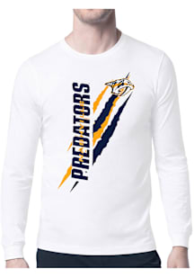 Starter Nashville Predators White Color Scratch Long Sleeve T Shirt
