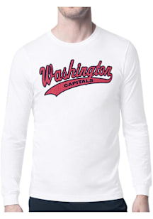 Starter Washington Capitals White Tailsweep Long Sleeve T Shirt