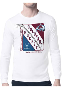 Starter Colorado Avalanche White Shield Long Sleeve T Shirt