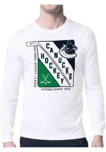 Starter Vancouver Canucks White Shield Long Sleeve T Shirt