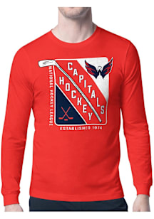 Starter Washington Capitals Red Shield Long Sleeve T Shirt