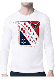Starter Washington Capitals White Shield Long Sleeve T Shirt