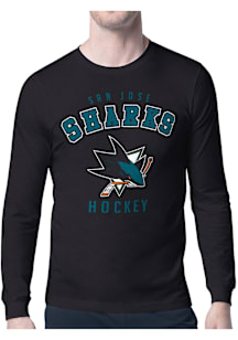 Starter San Jose Sharks Black Logo Long Sleeve T Shirt