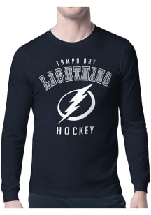 Starter Tampa Bay Lightning Navy Blue Logo Long Sleeve T Shirt