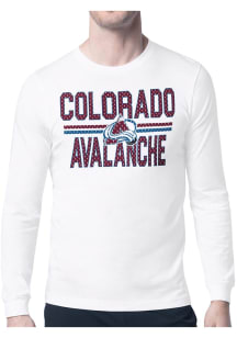 Starter Colorado Avalanche White Mesh Logo Long Sleeve T Shirt