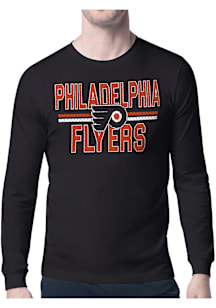 Starter Philadelphia Flyers Black Mesh Logo Long Sleeve T Shirt