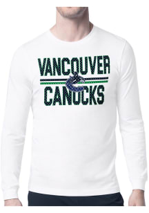 Starter Vancouver Canucks White Mesh Logo Long Sleeve T Shirt