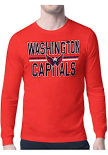 Starter Washington Capitals Red Mesh Logo Long Sleeve T Shirt