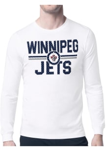 Starter Winnipeg Jets White Mesh Logo Long Sleeve T Shirt