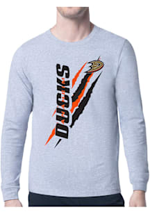 Starter Anaheim Ducks Grey Color Scratch Long Sleeve T Shirt