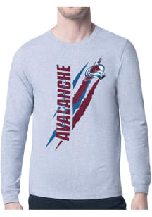 Starter Colorado Avalanche Grey Color Scratch Long Sleeve T Shirt