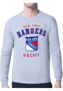 Starter New York Rangers Grey Logo Long Sleeve T Shirt