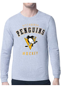 Starter Pittsburgh Penguins Grey Logo Long Sleeve T Shirt