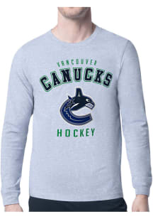 Starter Vancouver Canucks Grey Logo Long Sleeve T Shirt