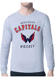 Starter Washington Capitals Grey Logo Long Sleeve T Shirt