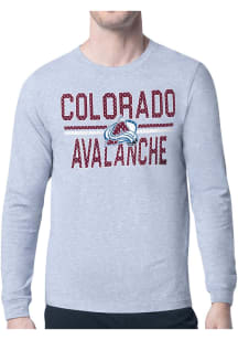 Starter Colorado Avalanche Grey Mesh Logo Long Sleeve T Shirt