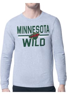 Starter Minnesota Wild Grey Mesh Logo Long Sleeve T Shirt